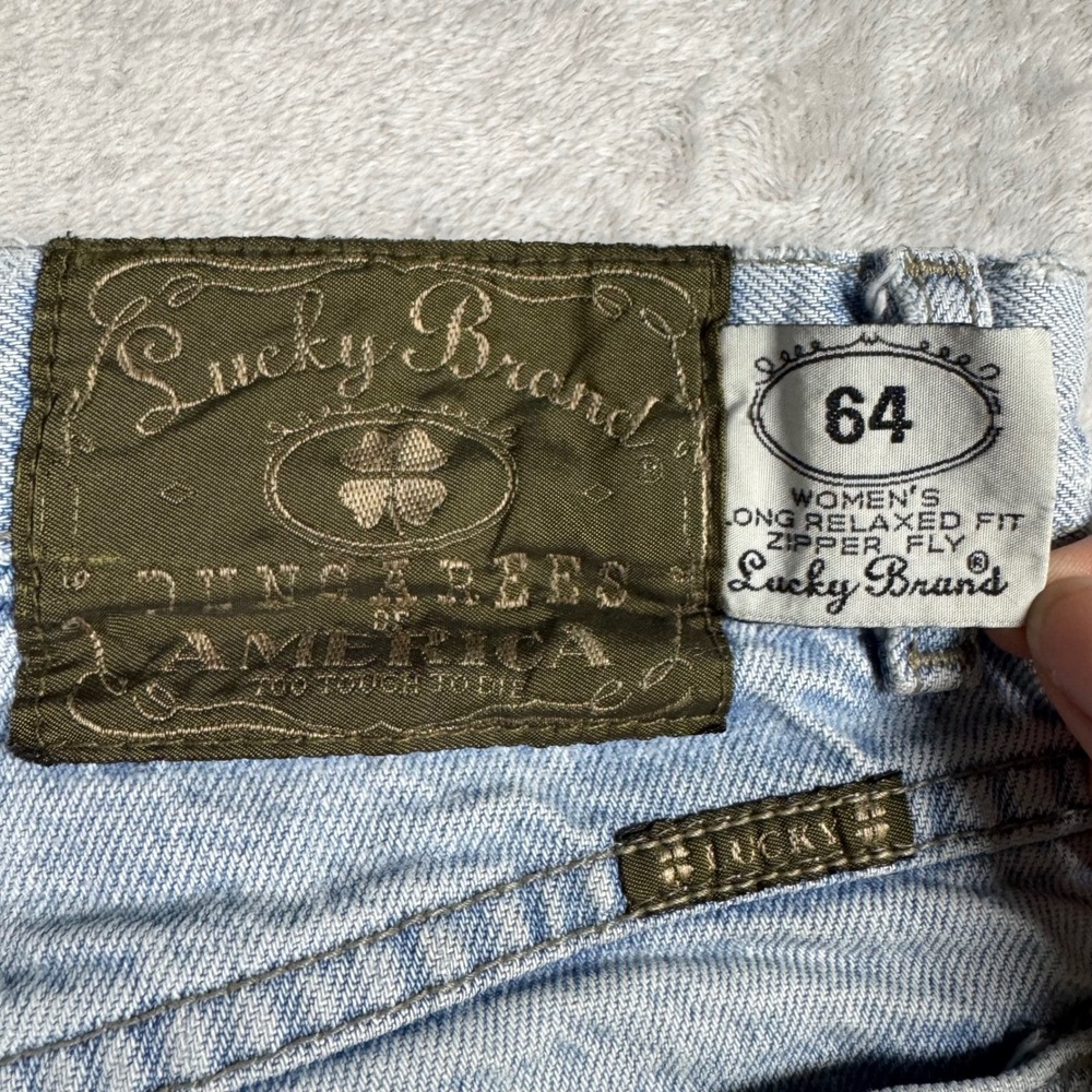 Vintage Lucky Brand Womens Dugarees Jeans Size 10 30 Relaxed Fit Light Wash USA - Picture 5 of 15